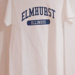 White and Blue Elmhurst Illinois T-Shirt by Delta